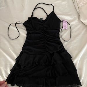 LAST CHANCE Ruched black Y2K dress